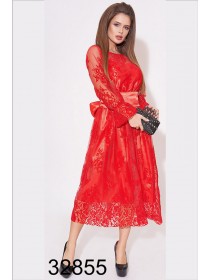 Вечірня сукня з вишивкою на сітці